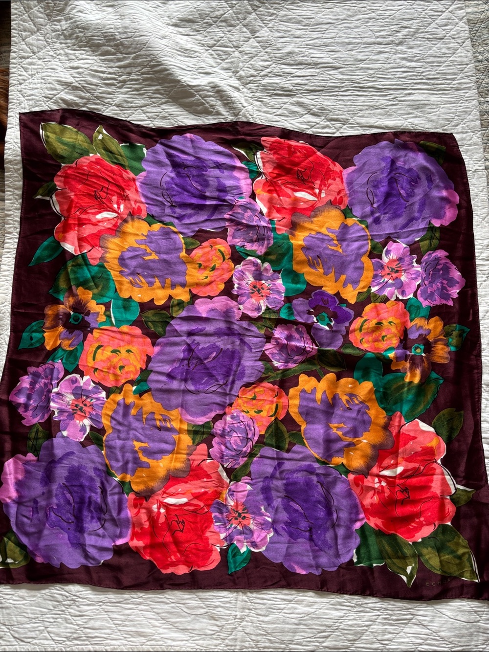 Echo Silk Floral Scarf